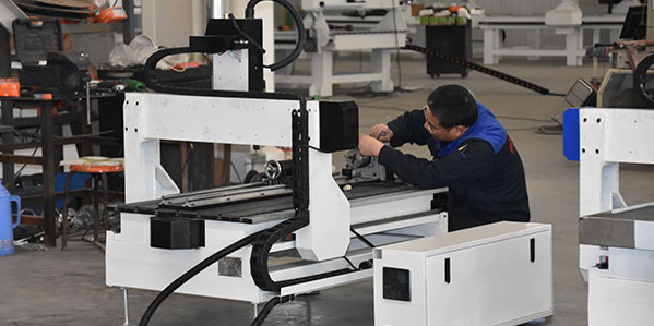 Engineer maintains the machine