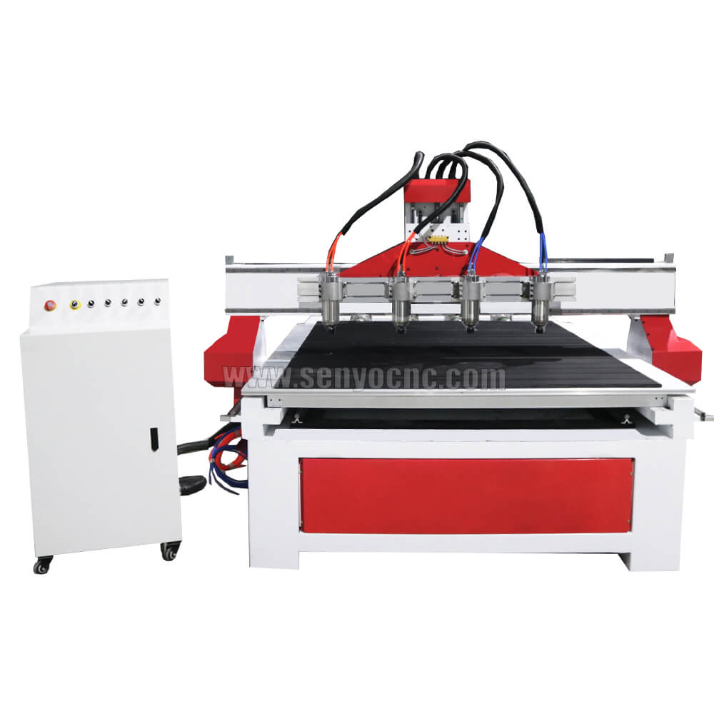 Multi-Head 3D 4 Axis Rotary CNC Wood Carving Machine