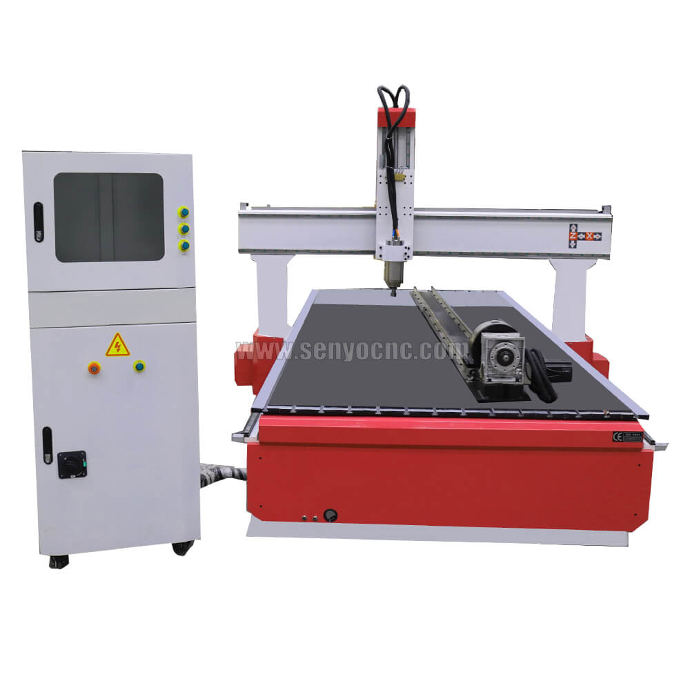 CNC Router Lathe Machine with 4th Rotary Axis