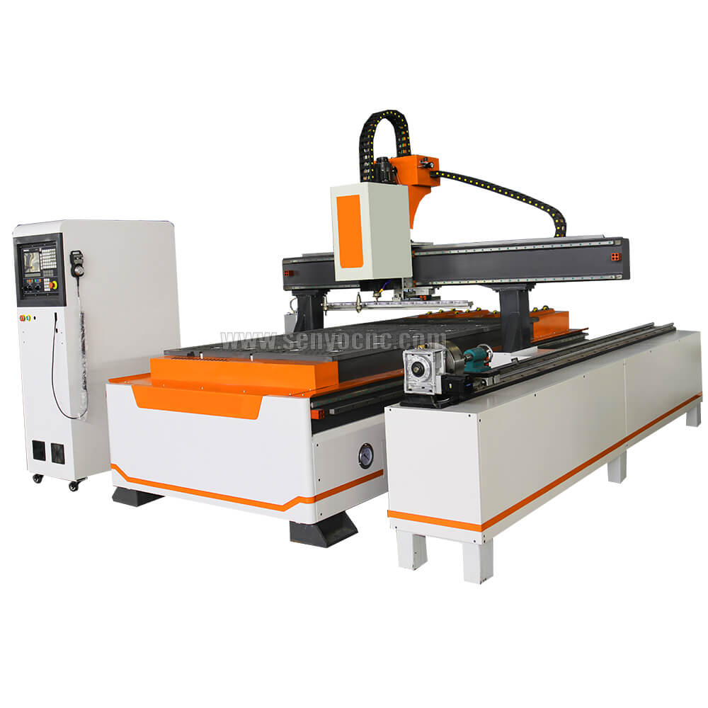 ATC 3D CNC Woodworking Router with 4th Axis Rotary Table