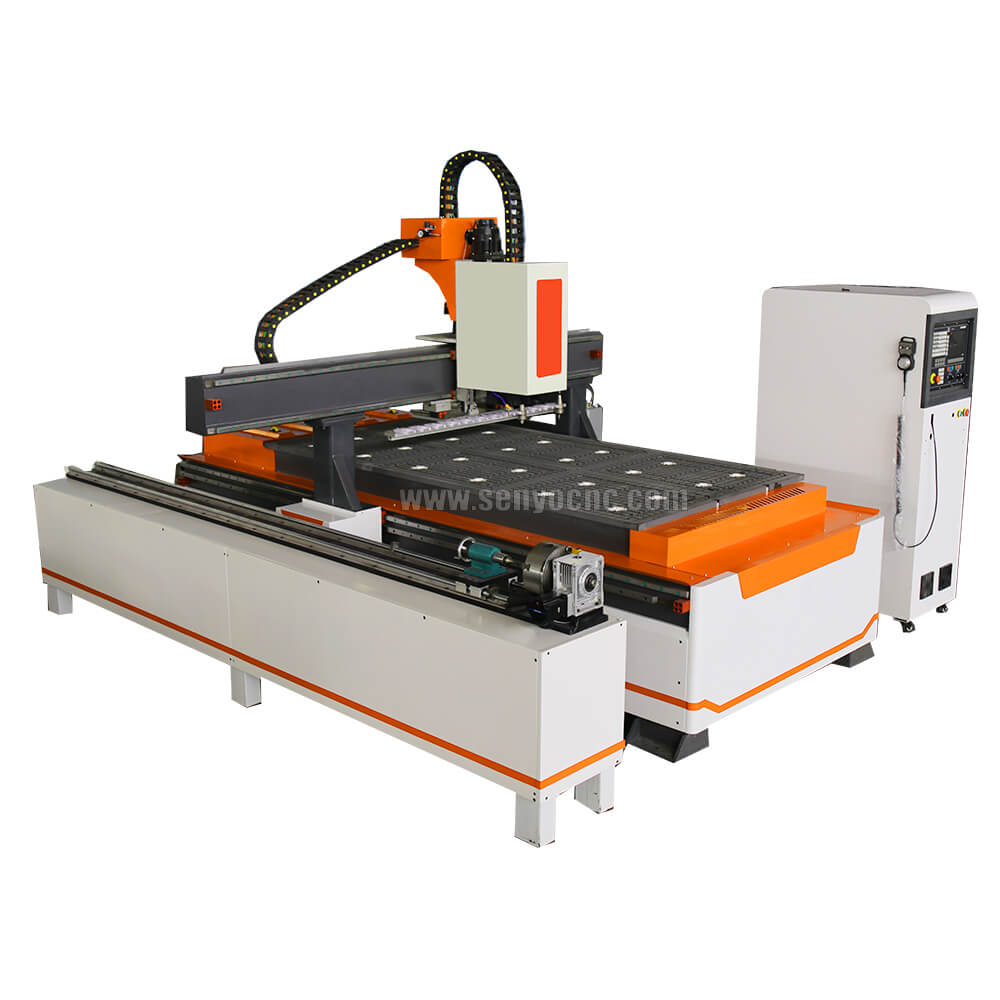 ATC 3D CNC Woodworking Router with 4th Axis Rotary Table