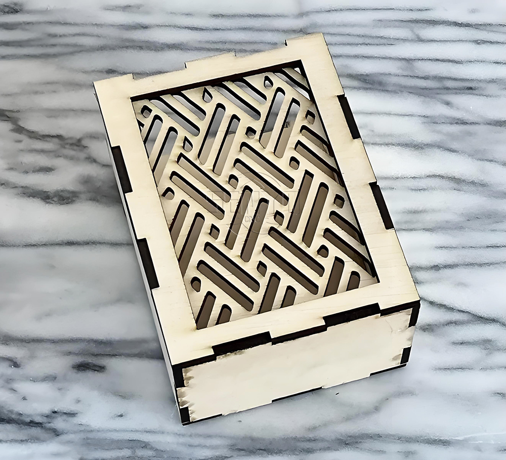 Co2 laser wood cut Illuminated Pattern Box