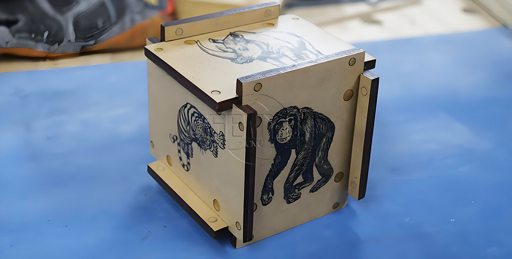 CO2 laser cutting and engraving for 6 Sided Box Puzzle