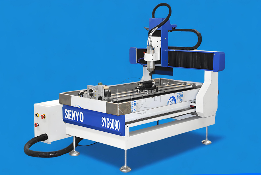 9060 4 Axis CNC Router Machine with Rotary In Test