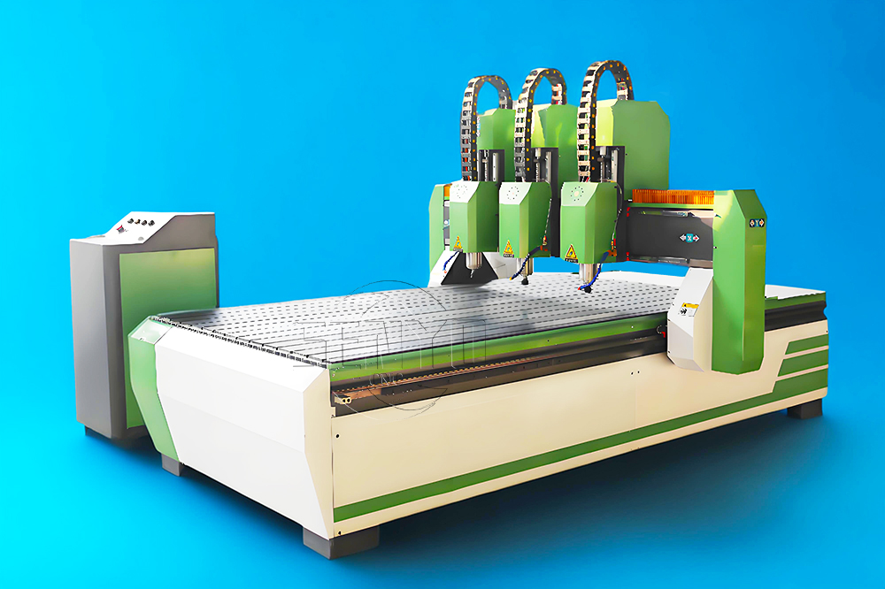 Best Three Heads CNC Router for Furniture Industry Cabinet Making Wood Door Manufacturing