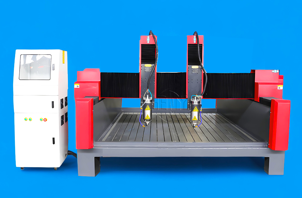 High-Efficiency 2 Heads CNC Machine for Aluminum Stone Marble Engraving & Cutting