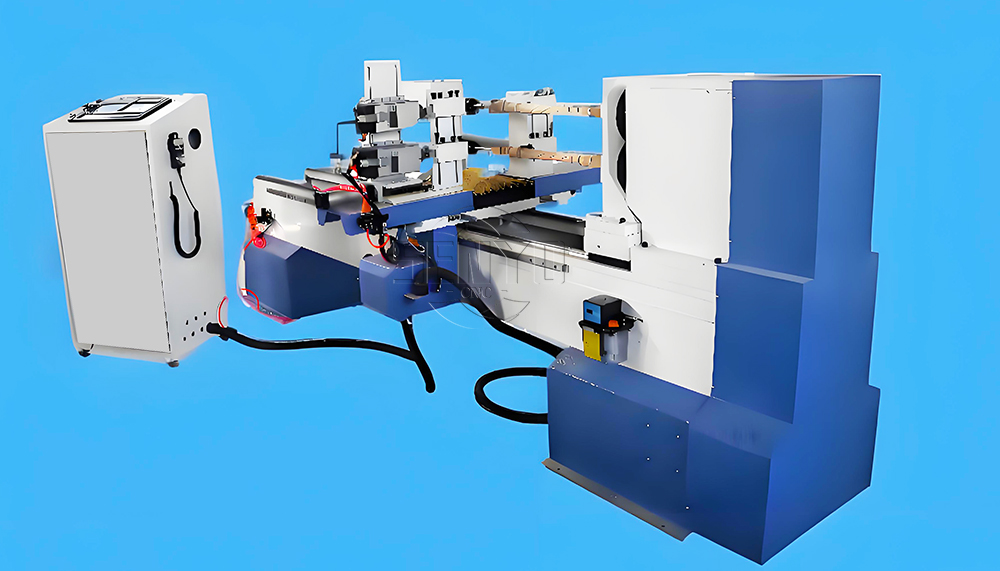 Wood Turning Lathe Machine with Double Axis for Wood Furniture Legs