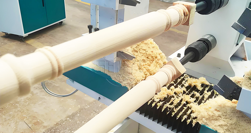 Dual-Spindle Automatic CNC Wood Lathe for Baseball Bats