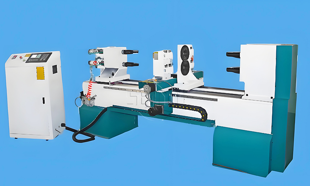 Dual-Spindle Automatic CNC Wood Lathe for Baseball Bats