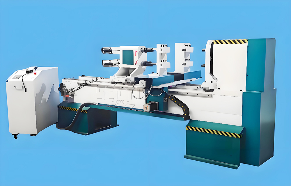 Dual-Spindle Automatic CNC Wood Lathe for Baseball Bats