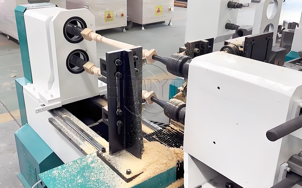 Dual-Spindle Automatic CNC Wood Lathe for Baseball Bats