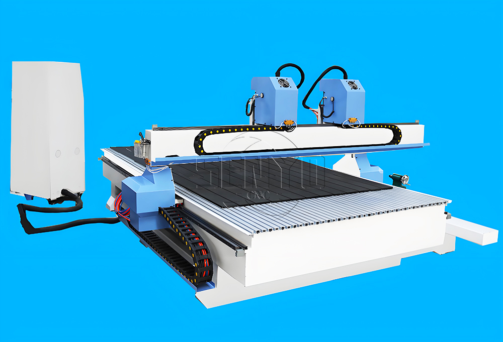 2025 Best 2Heads CNC Router Lathe Machine with 4th Rotary Axis