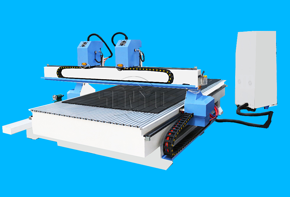 2025 Best 2Heads CNC Router Lathe Machine with 4th Rotary Axis