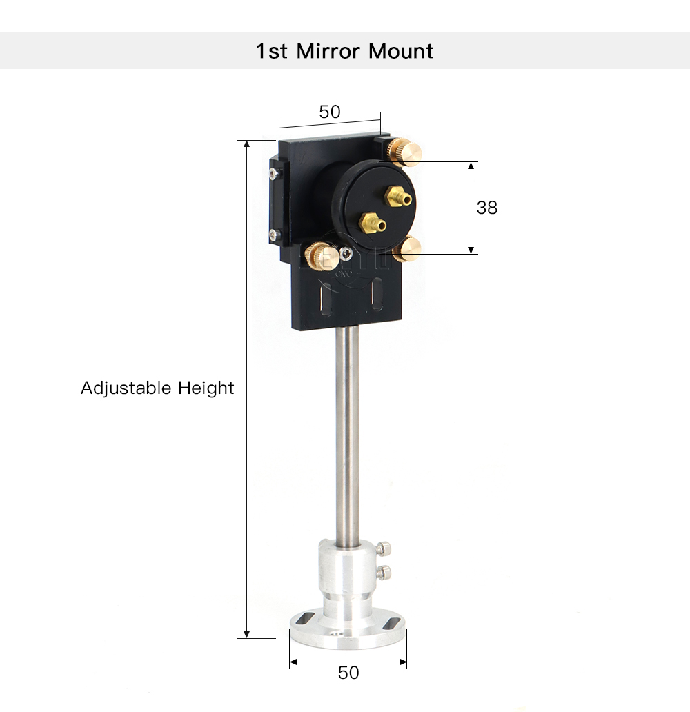 CO2 Laser Head Set with Water Cooling Interface Mirror 30x3mm Focus Lens 25x63.5mm for Water Cooling Laser Machine