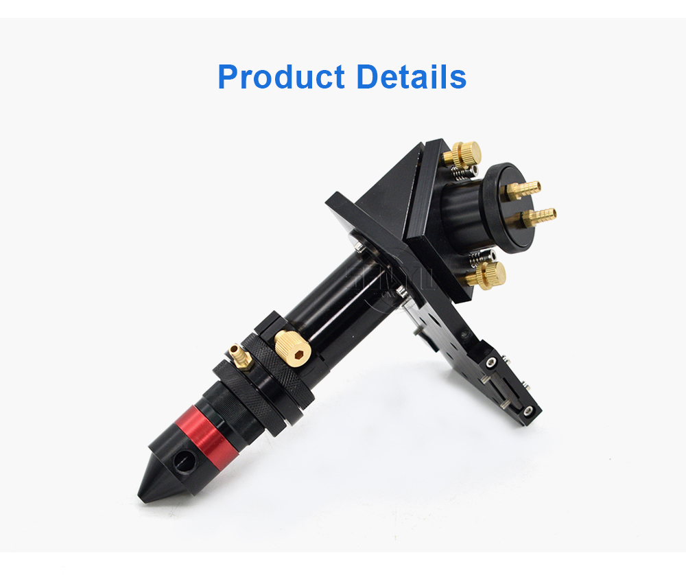 CO2 Laser Head Set with Water Cooling Interface Mirror 30x3mm Focus Lens 25x63.5mm for Water Cooling Laser Machine