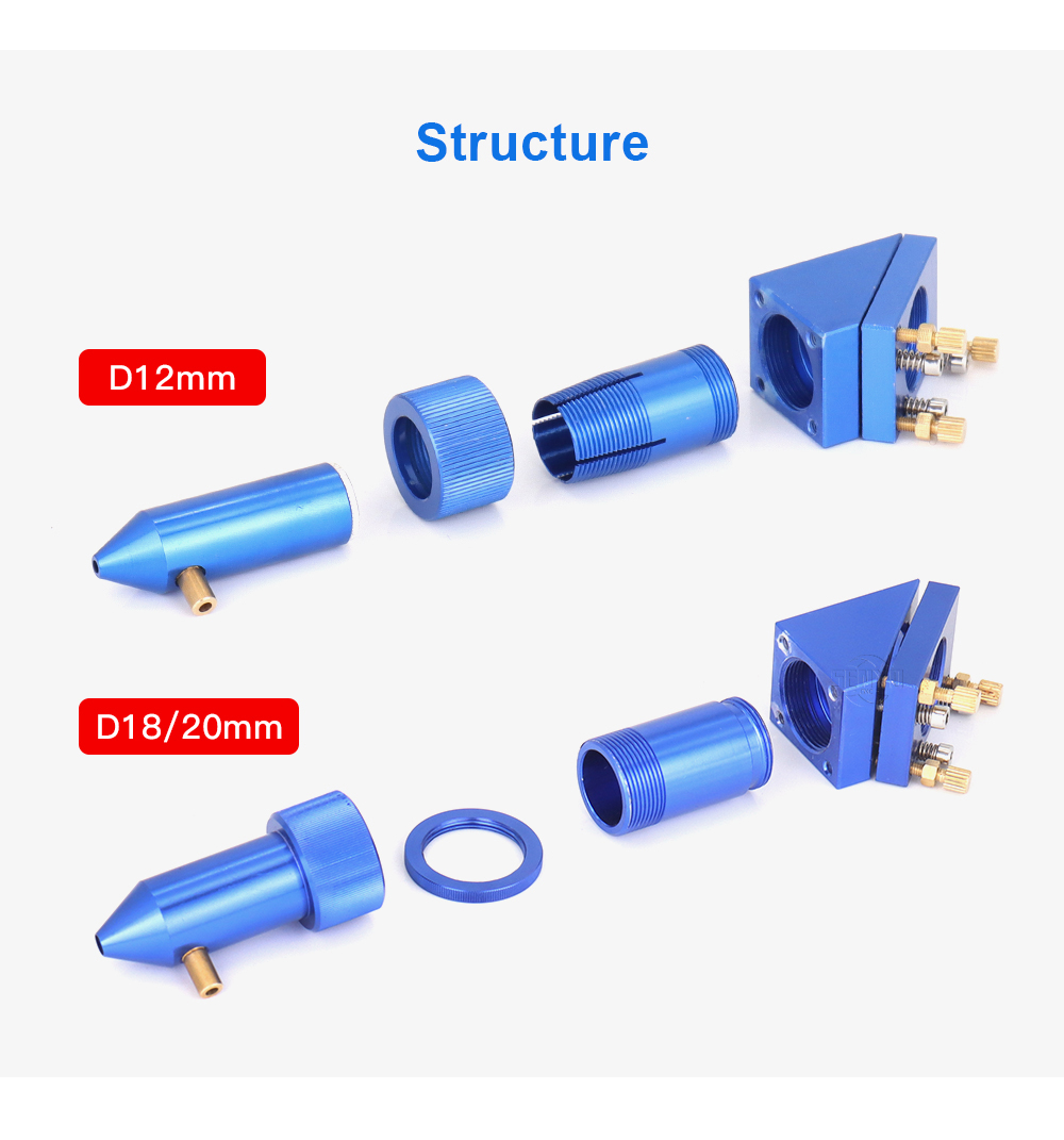 CO2 Laser Head Set Diameter 12 18 20mm for 2030 4060 5030 Mini Hobby Co2 Laser Engraving and Cutting Machine