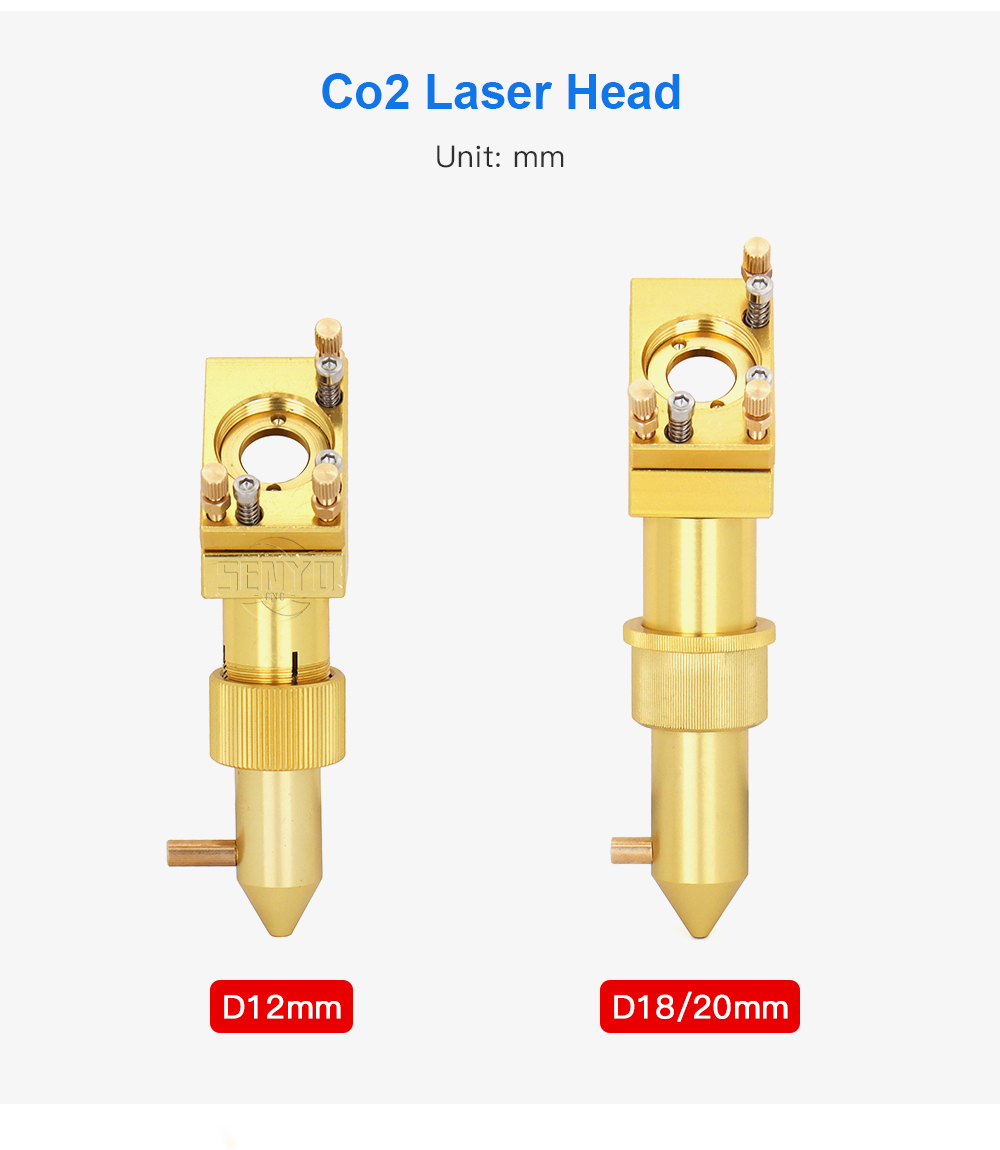 Gold Laser Cutting Head Set Diameter 12 18 20mm for 2030 5030 4060