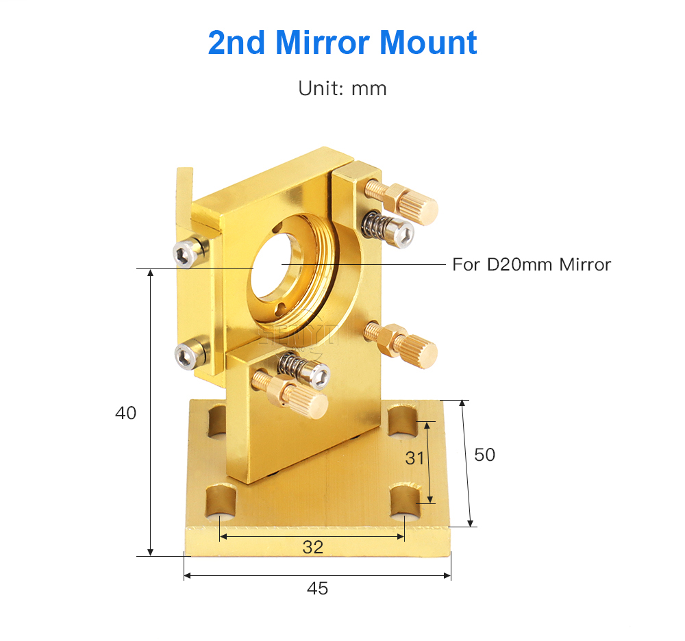 Gold Laser Cutting Head Set Diameter 12 18 20mm for 2030 5030 4060
