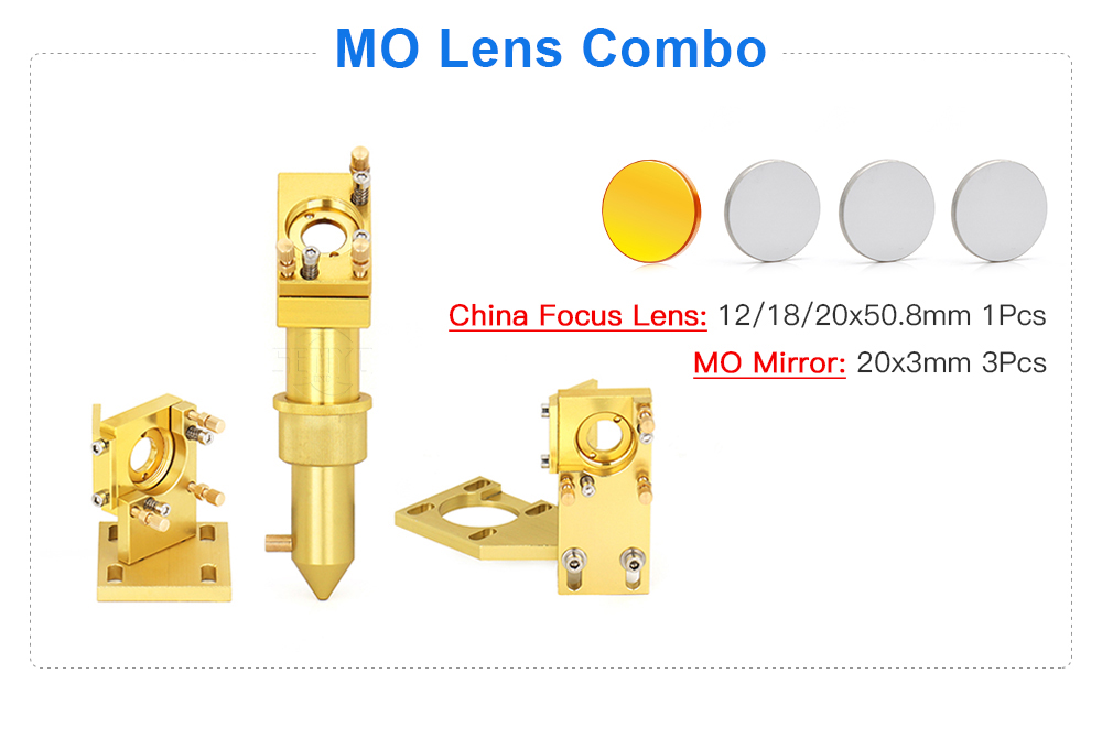 Gold Laser Cutting Head Set Diameter 12 18 20mm for 2030 5030 4060