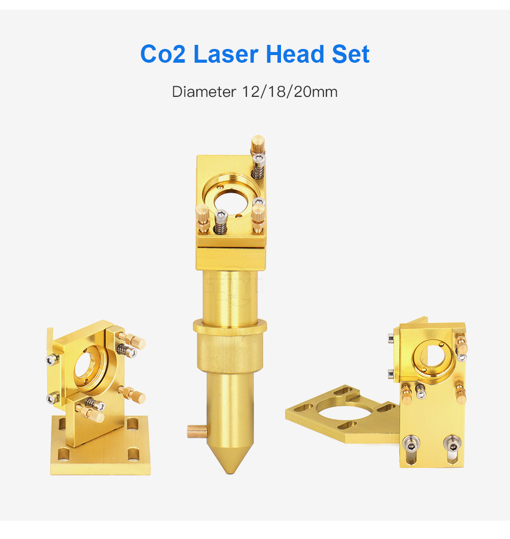 Gold Laser Cutting Head Set Diameter 12 18 20mm for 2030 5030 4060