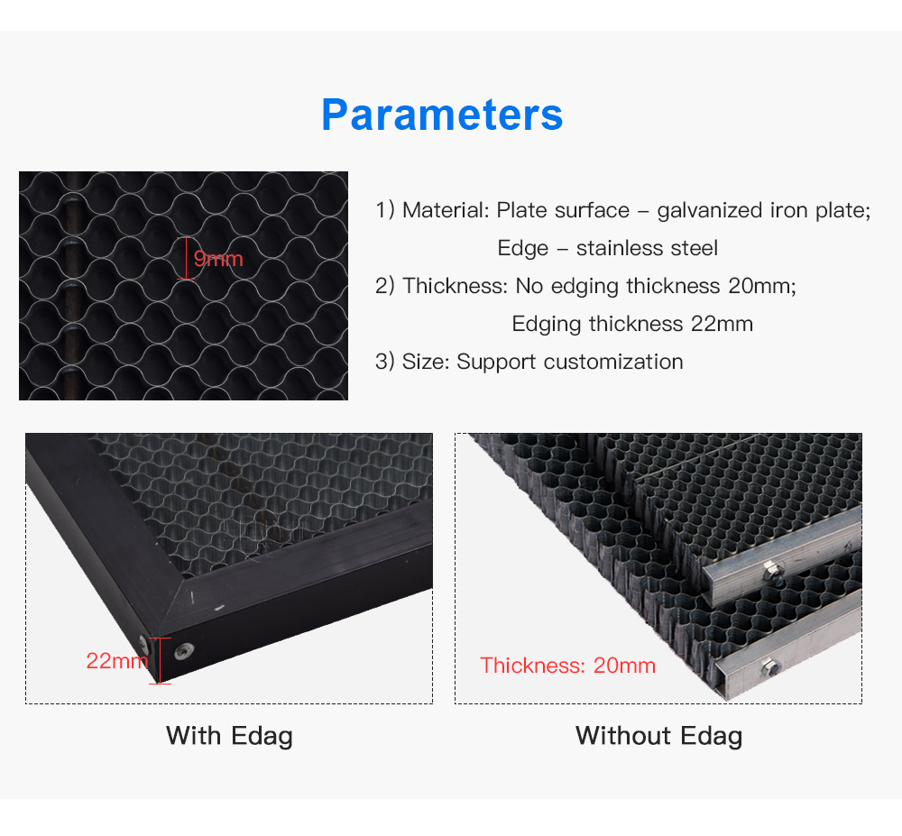 CO2 Laser Machine Mechanical Parts Honeycomb Working Table 300x200 350x250 400x600 900x600mm