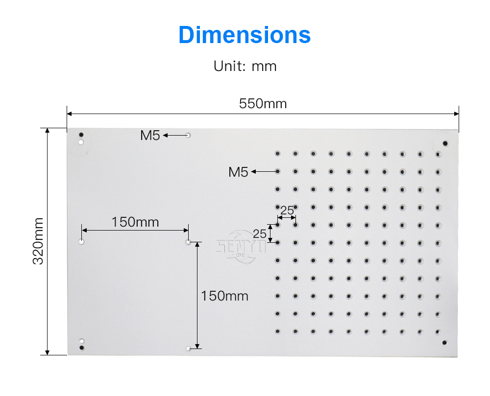 Metal Worktable 550x320mm Lift Table for DIY 1064nm