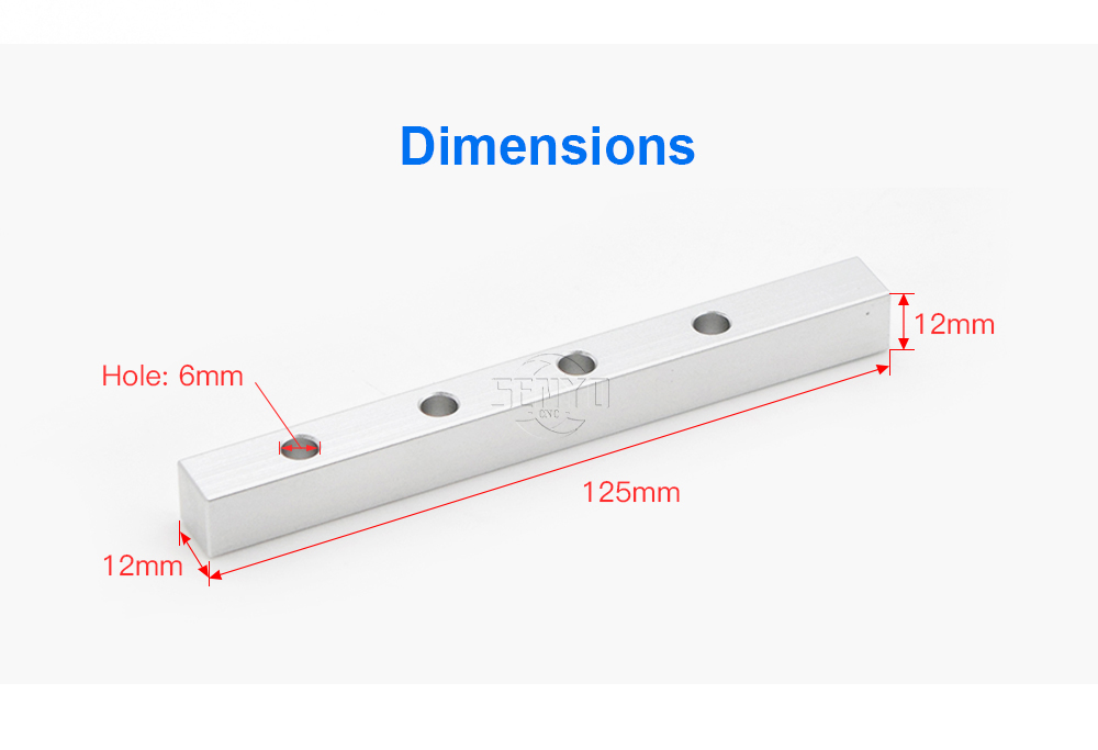 2Pcs/Lot Worktable Positioning Bar 125*12*6mm with Positioning Screw
