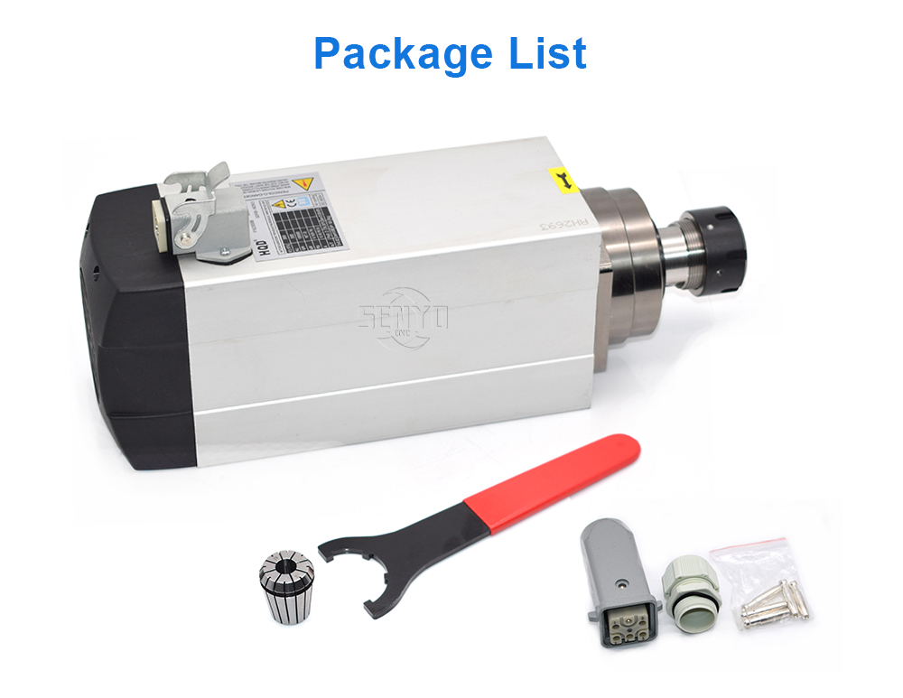 1.5kw 2.2kw 3kw Air Cooled Spindle Motor 220V 380v ER20 Wood Lathe Spindle
