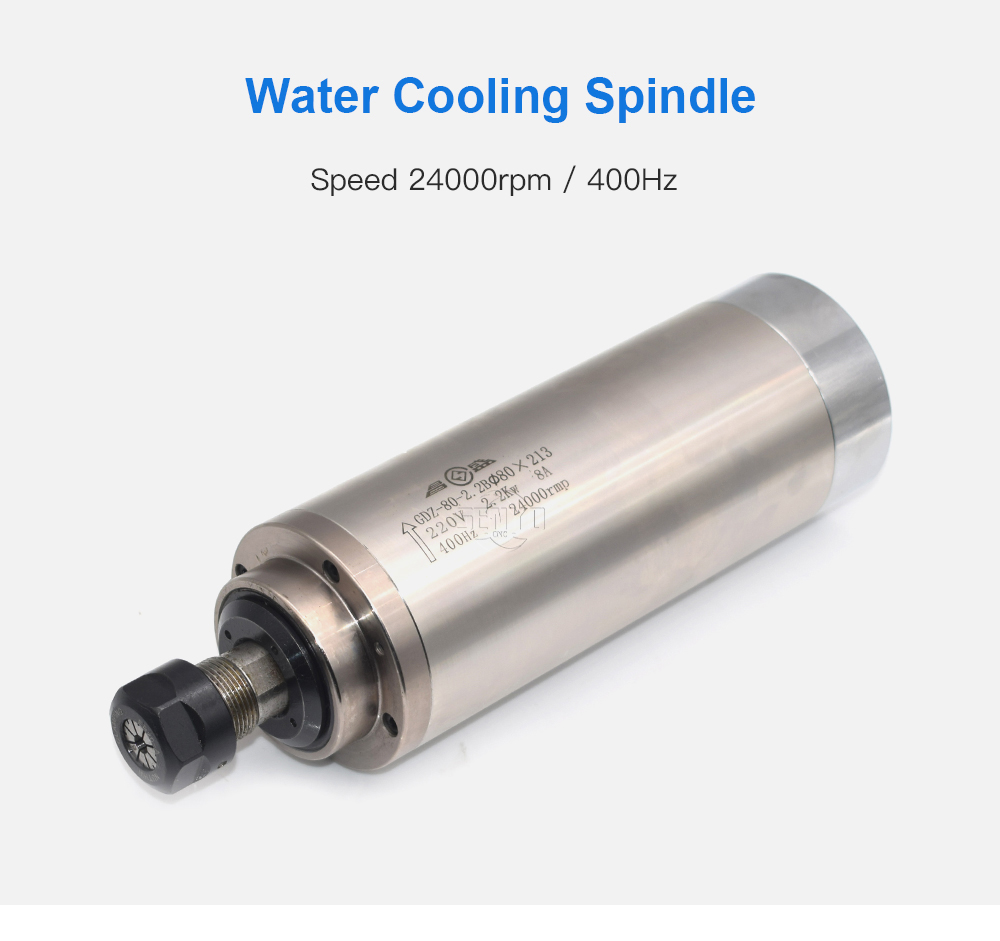 Water Cooled Spindle Motor GDZ-80 1.5KW 2.2KW ER11 ER16 ER20 Voltage 220V 380V 5A 8A GDZ-80 for CNC Router Machine