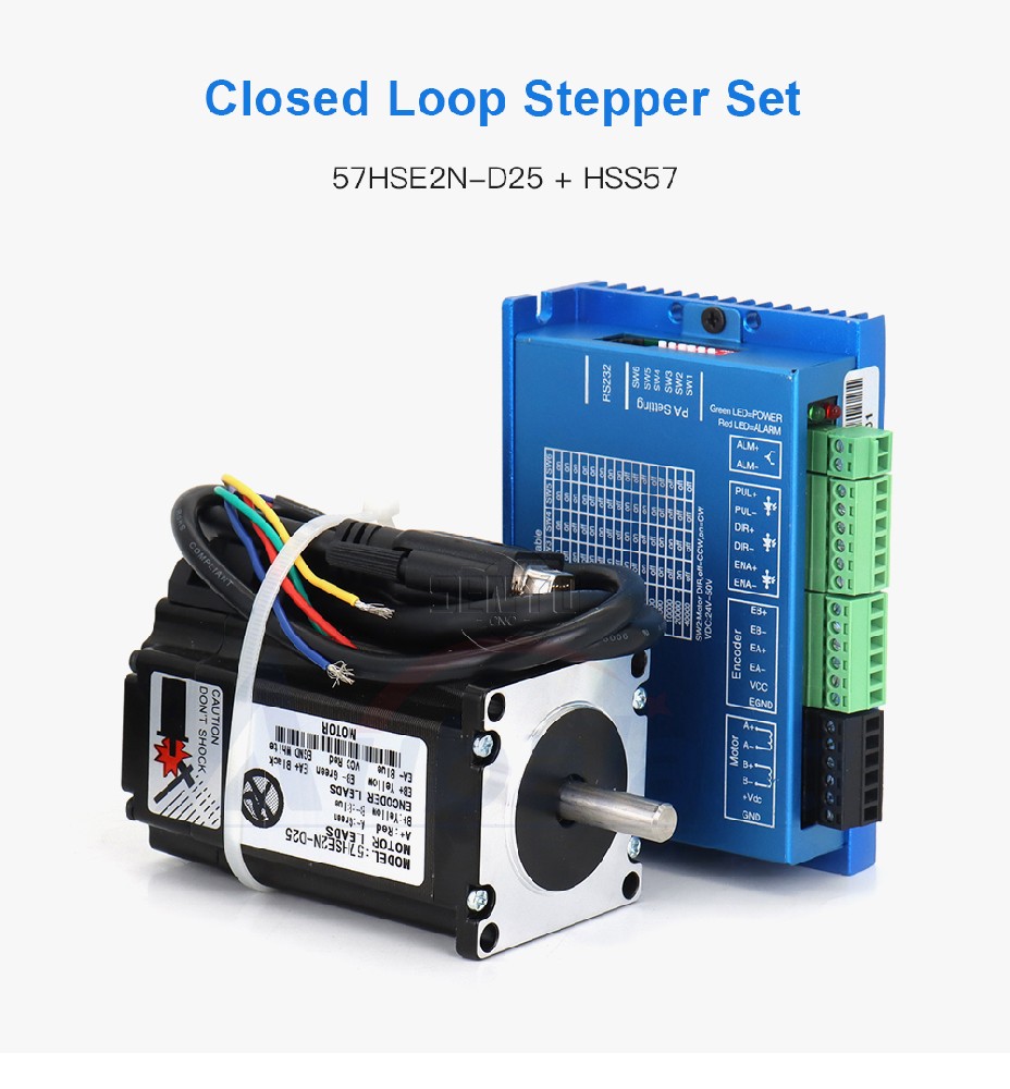 NEMA23 2N.m Closed Loop Stepper Motor Driver Kits 57HSE2N-D25 + HSS57