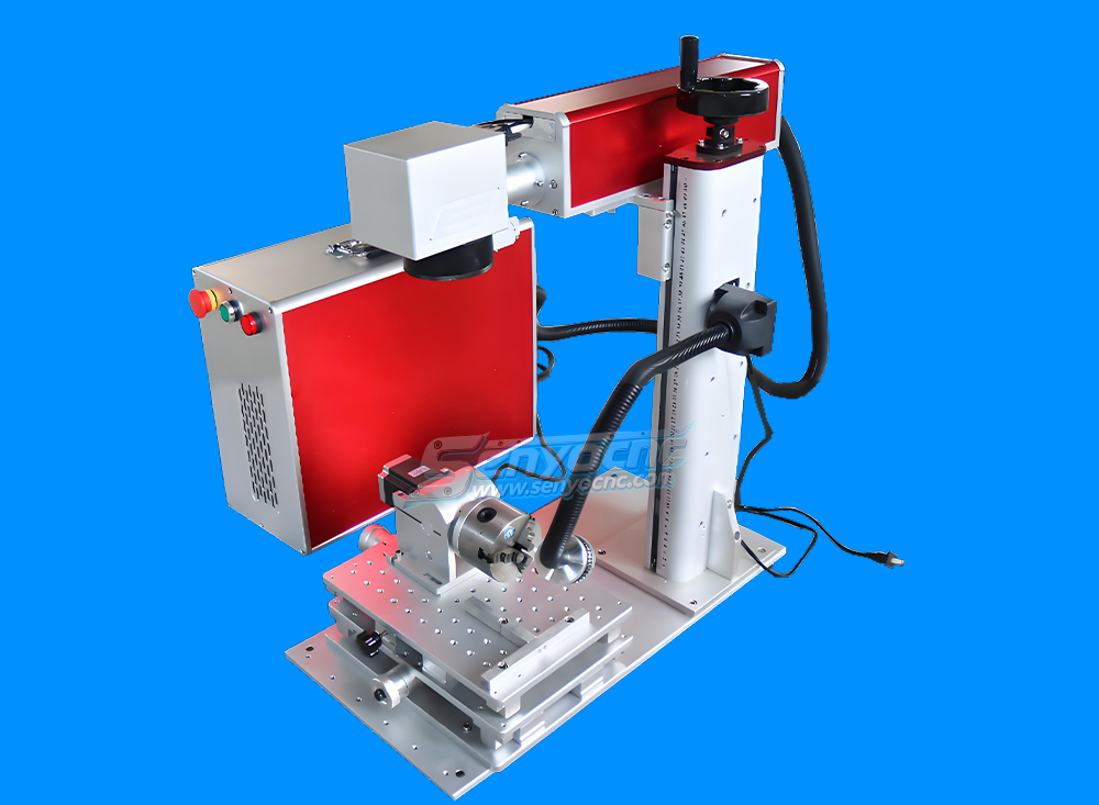 Portable Seperate Style Optical Fiber Laser 100W with 2D Worktable and Light