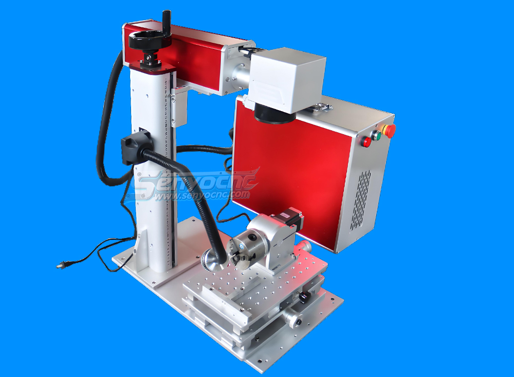 Portable Seperate Style Optical Fiber Laser 100W with 2D Worktable and Light