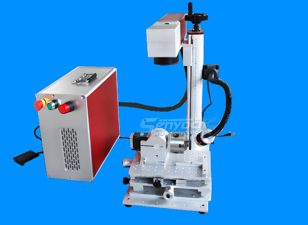 Portable Seperate Style Optical Fiber Laser 100W with 2D Worktable and Light