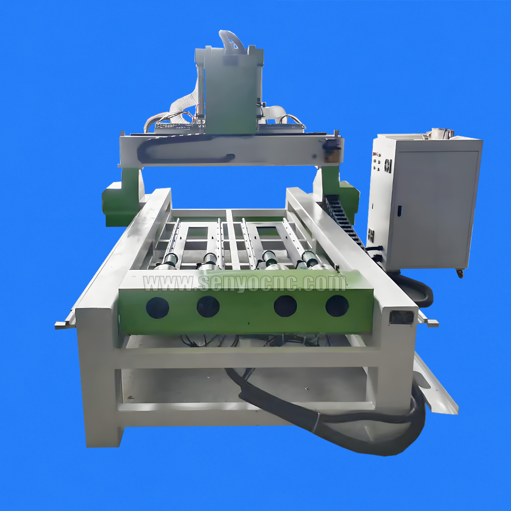 Industrial 3D 4 Axis One Holder 4 Heads 4 Rotary CNC Router Machine for Chair Legs, Table Legs, Stair Balusters & Wood Furniture Turning