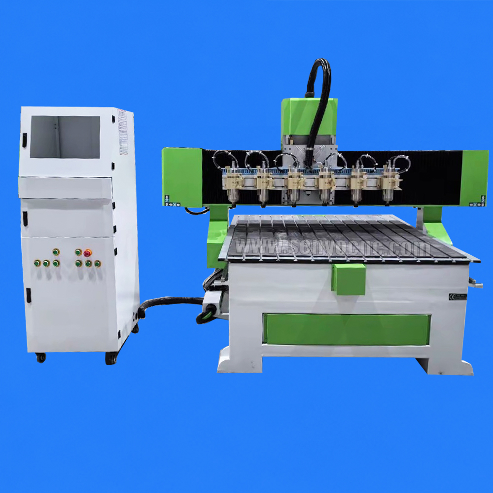 1325 CNC Router Machine One Holder 6 Spindles with T-Slot Worktable for Multi-Head Wood Furniture Engraving