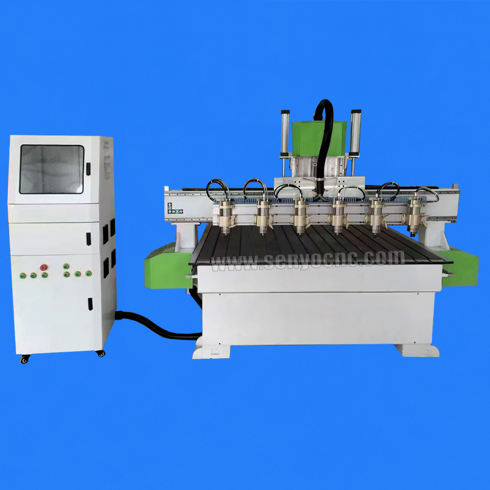 1325 CNC Router Machine One Holder 6 Spindles with T-Slot Worktable for Multi-Head Wood Furniture Engraving