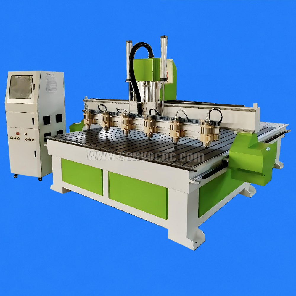 1530 CNC Router Machine One Holder 6 Spindles with T-Slot Worktable for Large Size Wood Panel Processing