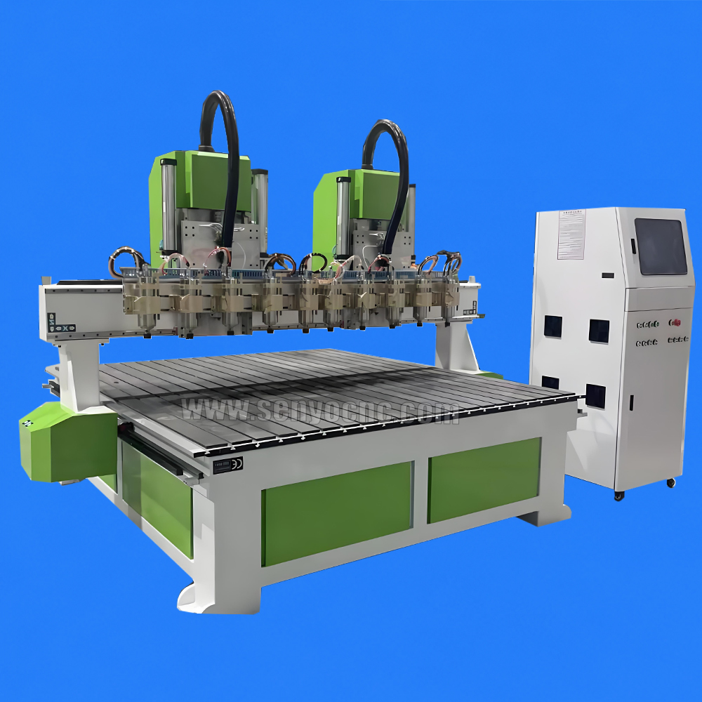 1530 CNC Router Machine Two Holders 10 Spindles for High-Efficiency Multi-Head Woodworking Production