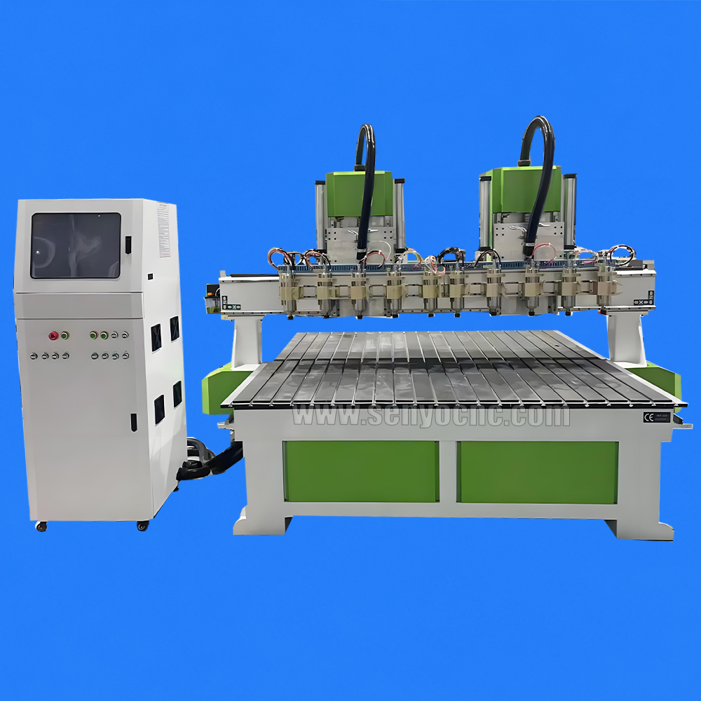 1530 CNC Router Machine Two Holders 10 Spindles for High-Efficiency Multi-Head Woodworking Production