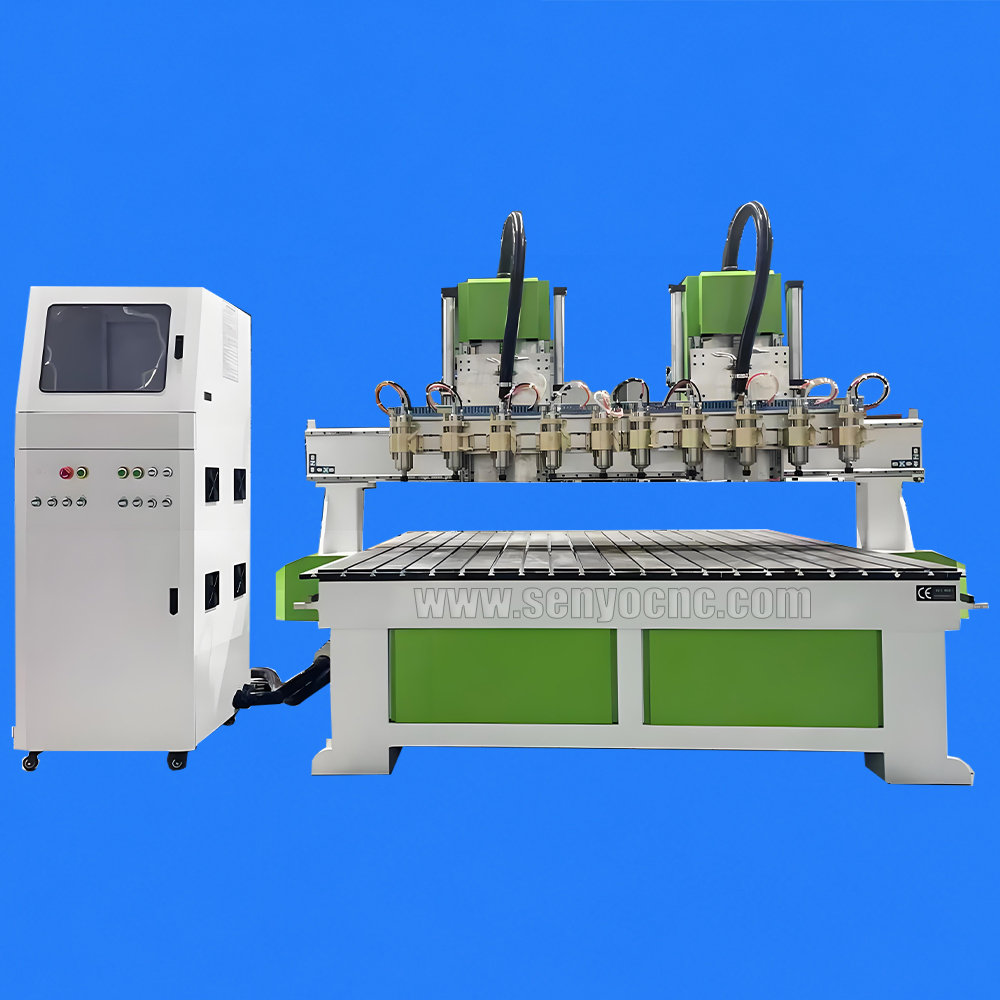 1530 CNC Router Machine Two Holders 10 Spindles for High-Efficiency Multi-Head Woodworking Production