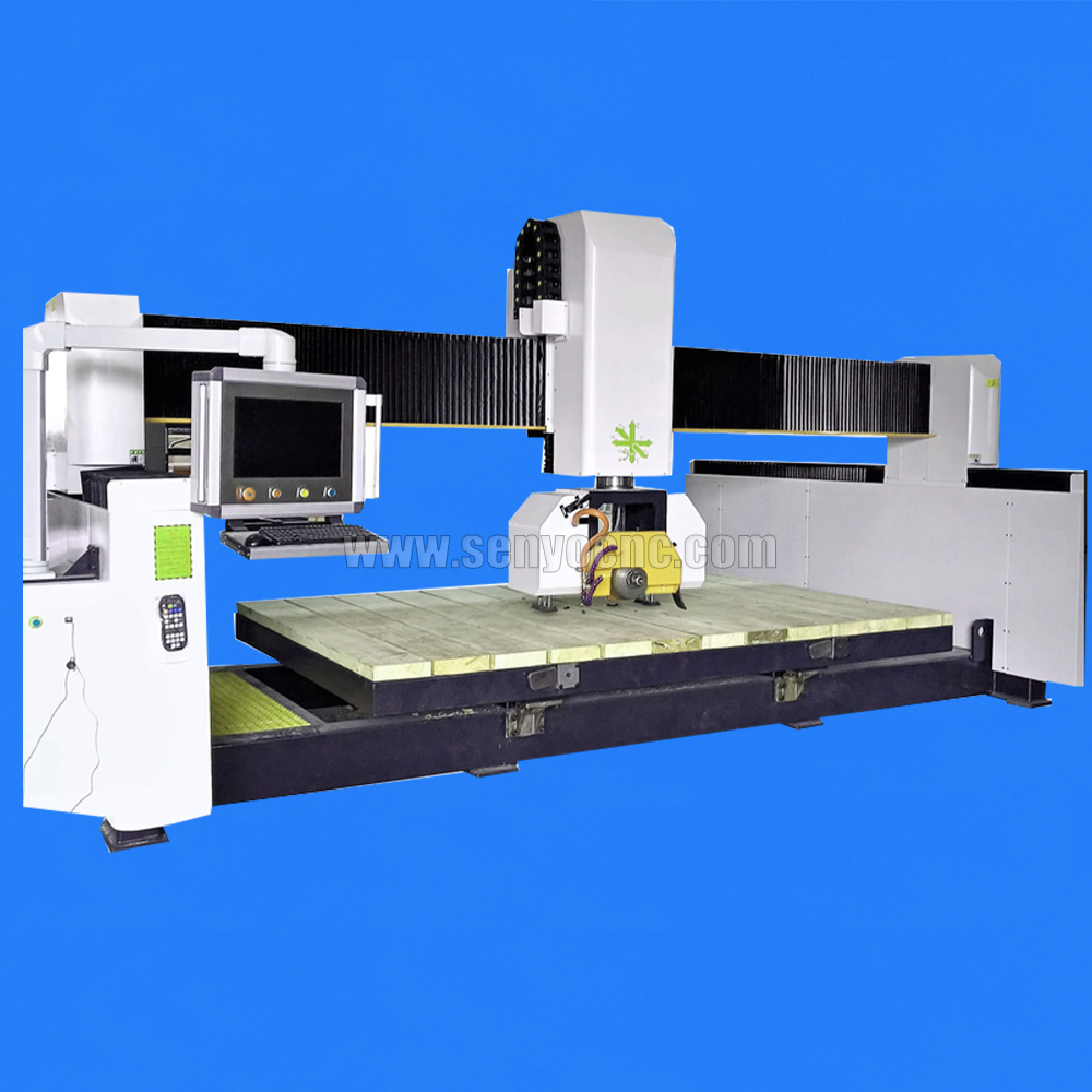4+1 Axis CNC Bridge Saw for Kitchen Countertop Cutting, Sink Cutouts, Grooving & Edge Processing