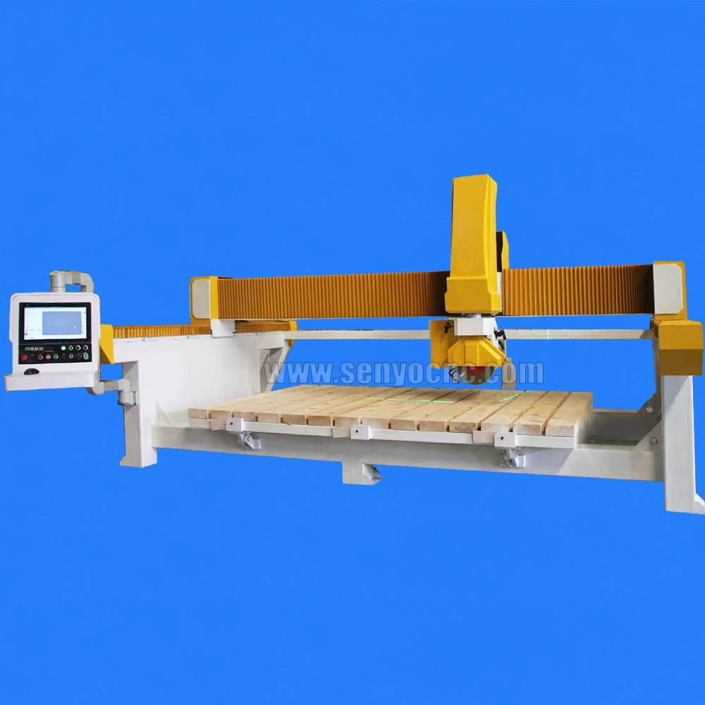 4+1 Axis CNC Bridge Saw for Kitchen Countertop Cutting, Sink Cutouts, Grooving & Edge Processing